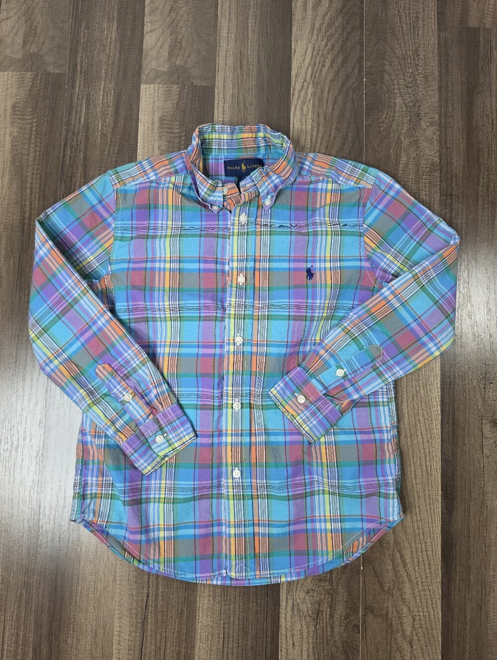 Ralph Lauren Plaid Button-Down Shirt Classic Preppy Designer Colorful Luxury. 7